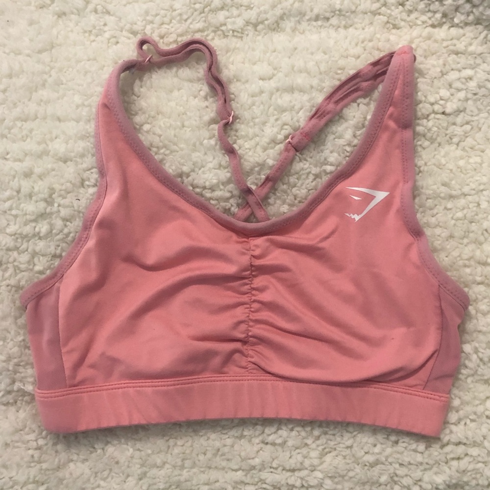 S-Gymshark Ease Sports Bra-Peach Pink